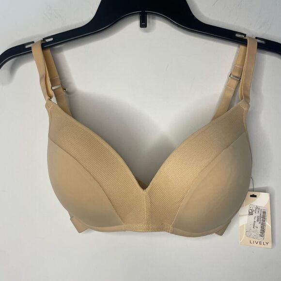 NWT Lively Bra 32DDD Toasted Almond Lined Wireless Comfort Padded Sheer Intimate - Picture 1 of 4